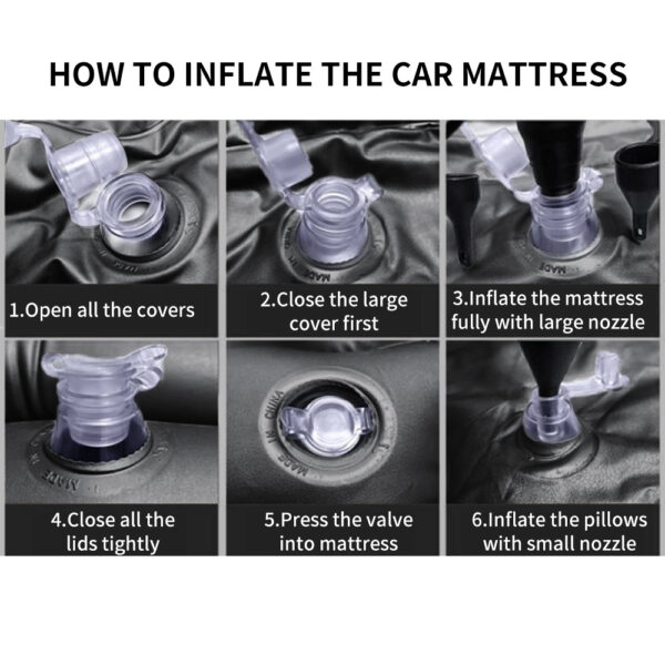 Ensemble de Matelas Gonflable pour Siège Arrière de Voiture avec Accessoire Oreiller – Image 11