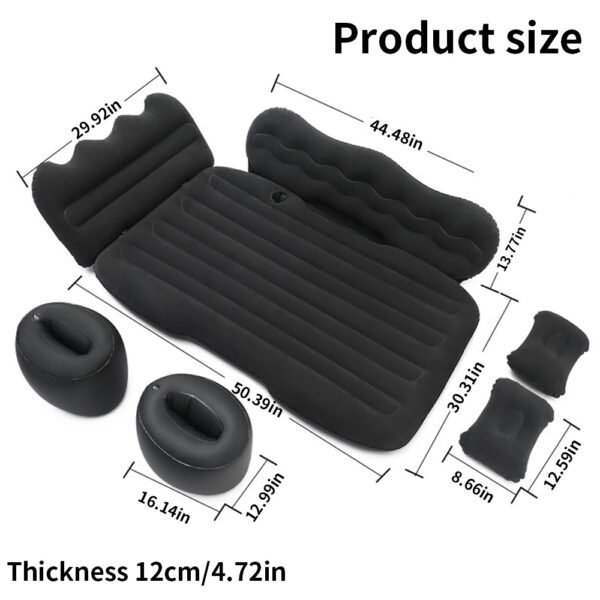 Ensemble de Matelas Gonflable pour Siège Arrière de Voiture avec Accessoire Oreiller – Image 14