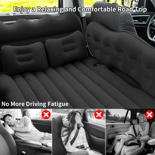 Ensemble de Matelas Gonflable pour Siège Arrière de Voiture avec Accessoire Oreiller – Image 13