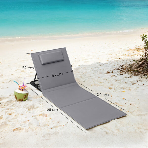 Lot de 2, Chaise Longue, avec Appui-tête, Dossier Inclinable – Image 12