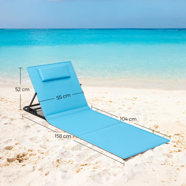 Lot de 2, Chaise Longue, avec Appui-tête, Dossier Inclinable – Image 2