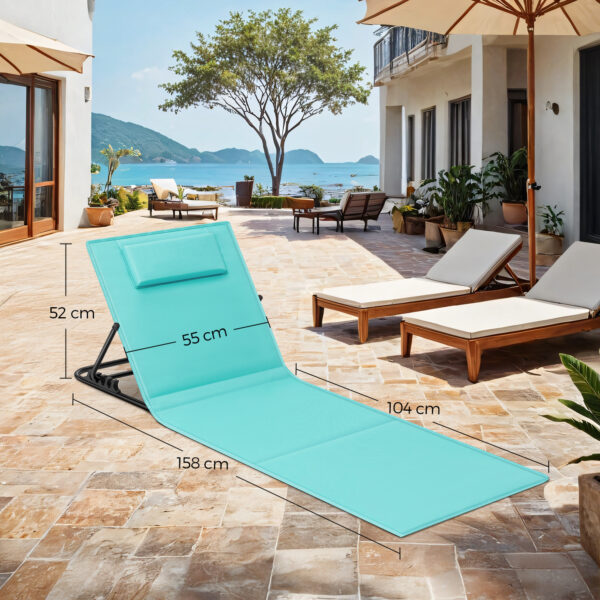 Lot de 2, Chaise Longue, avec Appui-tête, Dossier Inclinable – Image 8