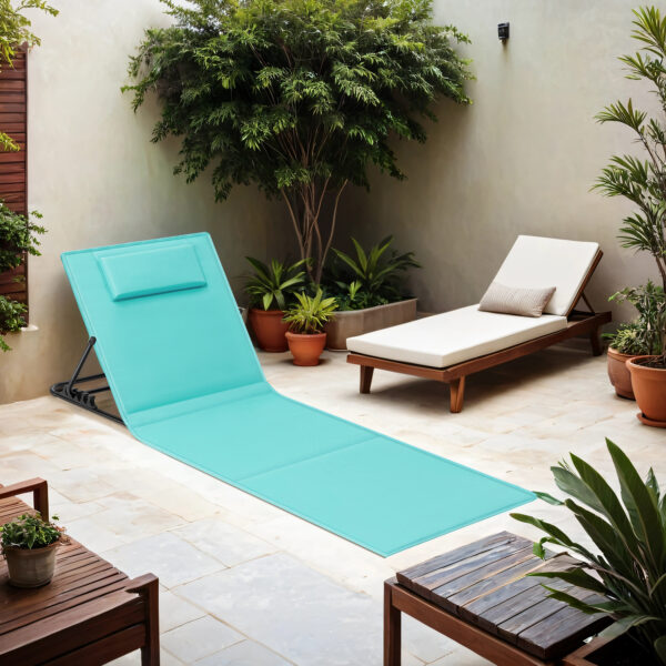 Lot de 2, Chaise Longue, avec Appui-tête, Dossier Inclinable – Image 6