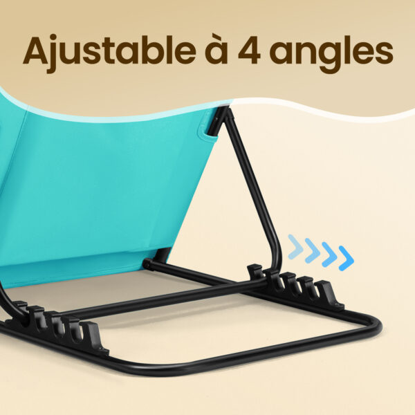 Lot de 2, Chaise Longue, avec Appui-tête, Dossier Inclinable – Image 11