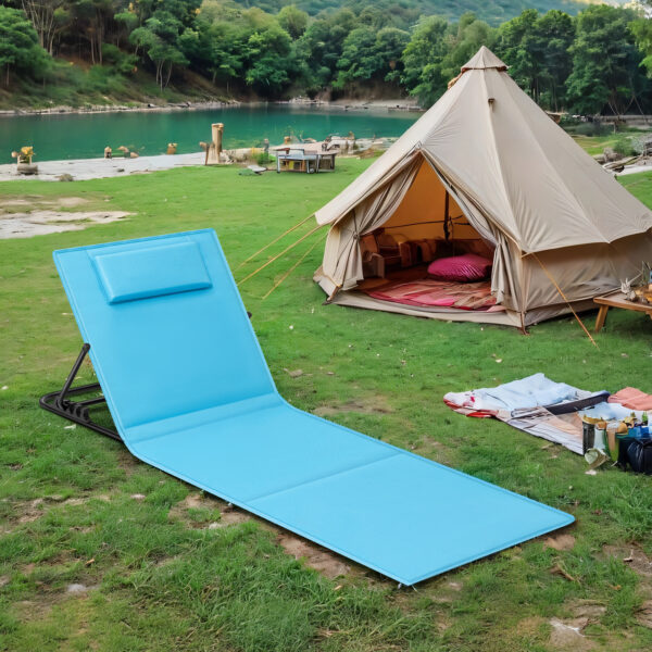 Lot de 2, Chaise Longue, avec Appui-tête, Dossier Inclinable