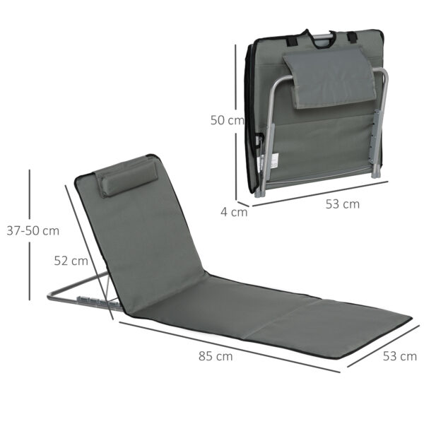 Lot de 2 tapis de plage pliants matelas de plage avec dossier réglable 5 positions – Image 5
