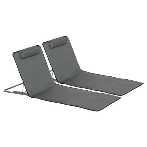 Lot de 2 tapis de plage pliants matelas de plage avec dossier réglable 5 positions