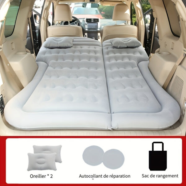 Matelas gonflable pour voiture SUV - Lit gonflable pour coffre de voiture - Lit de voyage pour siège arrière de voiture - Air mattress pour camping-car sans pompe