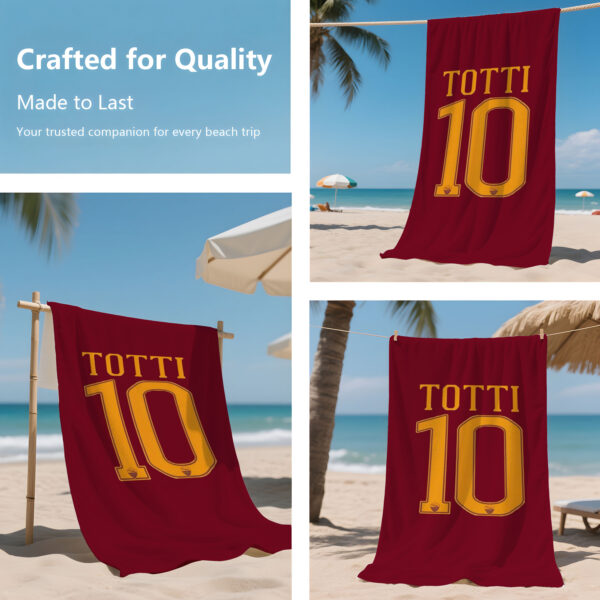 Serviette de plage AS Roma Legend Totti No. 10, – Image 7