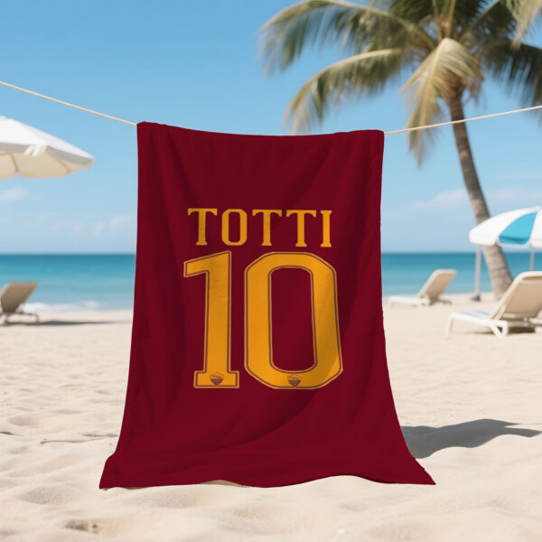 Serviette de plage AS Roma Legend Totti No. 10, – Image 2