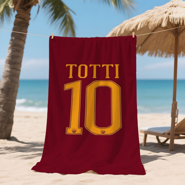Serviette de plage AS Roma Legend Totti No. 10,