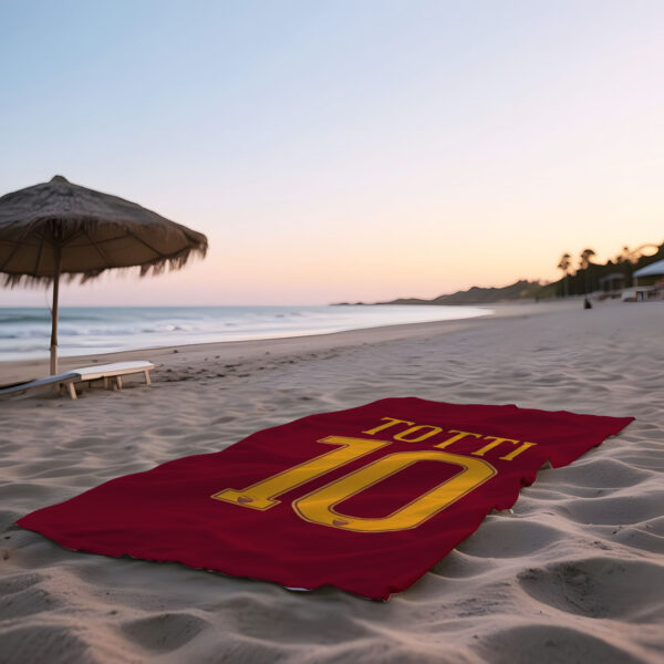 Serviette de plage AS Roma Legend Totti No. 10, – Image 6