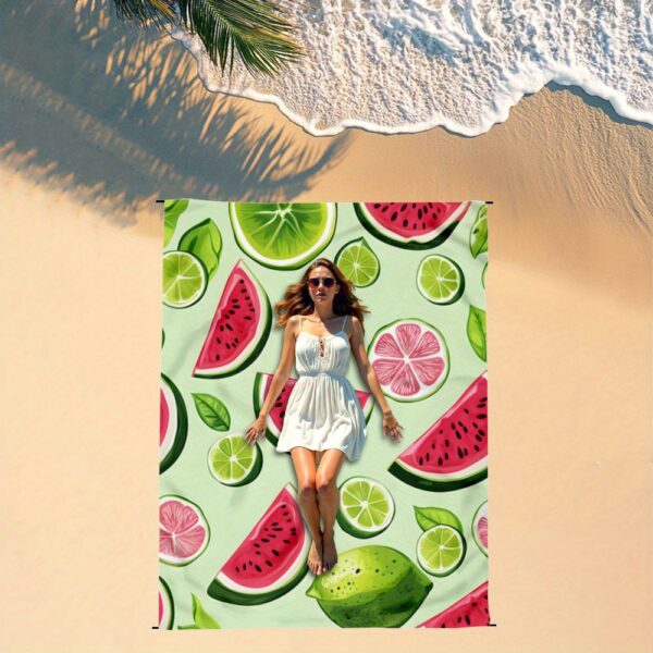 Drap de plage imprimée d'eau de melon et de citron – Image 7