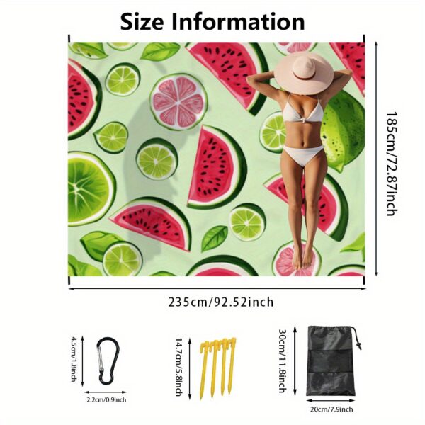 Drap de plage imprimée d'eau de melon et de citron – Image 4