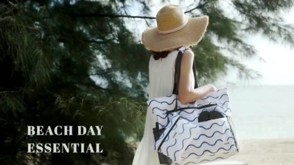 Sac de plage 2 pièces – Grande capacité, pliable, idéal vacances mer – Image 9