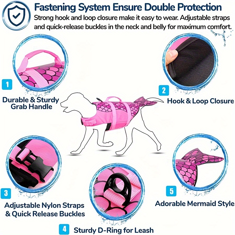 Veste de survie pour chien en forme de sirène requin – Image 9