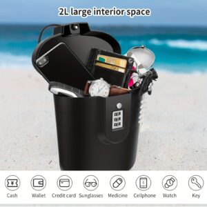 Grand Seau de Plage Portable avec Serrure à Combinaison