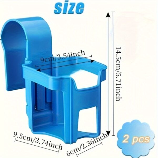 2 pièces Supports de gobelet en plastique bleu pour piscine – Image 4