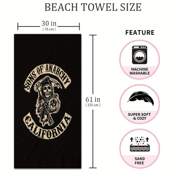 Serviette de Plage Sons of Anarchy Californie – Image 5