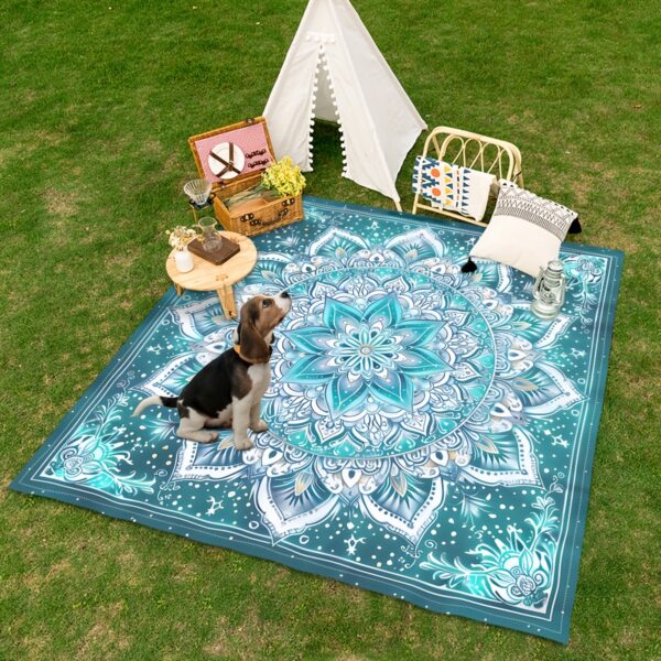 Drap de plage Imprimé Florale Bohème et Mandala – Image 4