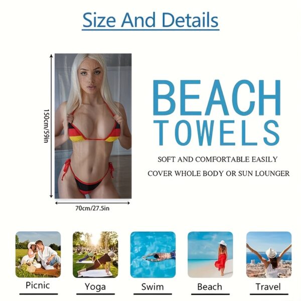 Serviette de plage à thème de beauté bikini – Image 3