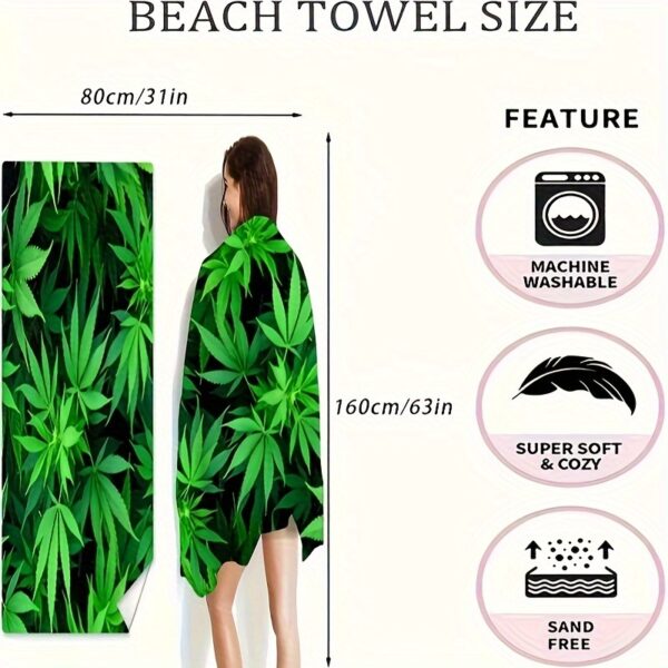 Serviette de Plage Feuilles canna – Image 3