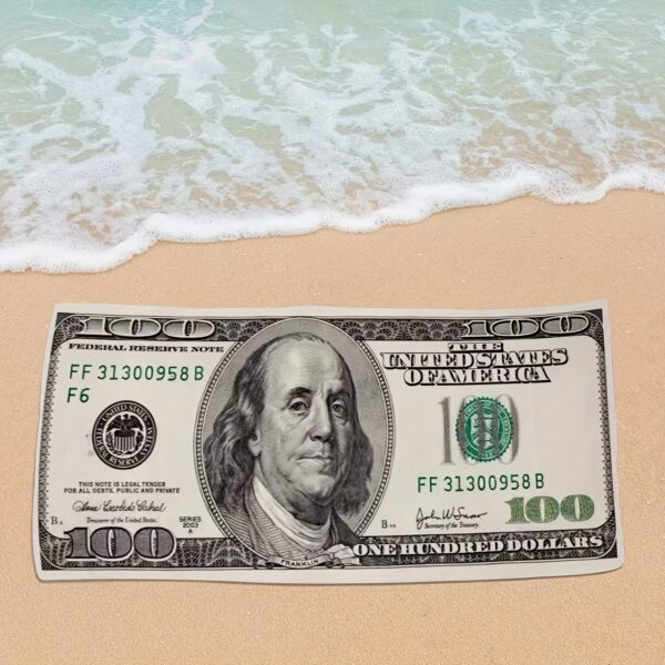 Serviette de plage Billet de 100$ – Image 4