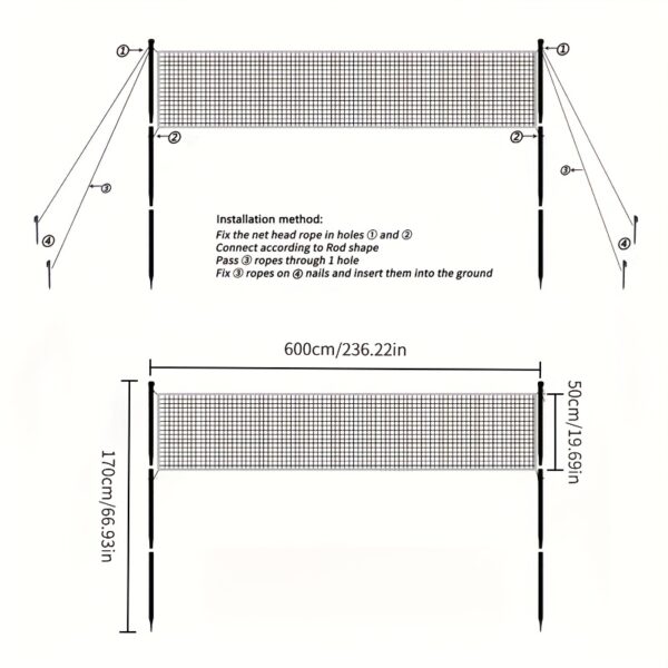 Ensemble de filet de volley-ball portable – Image 5