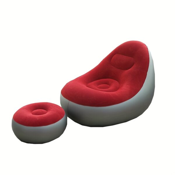 Chaise Longue Gonflable Pliable avec Dossier – Image 7