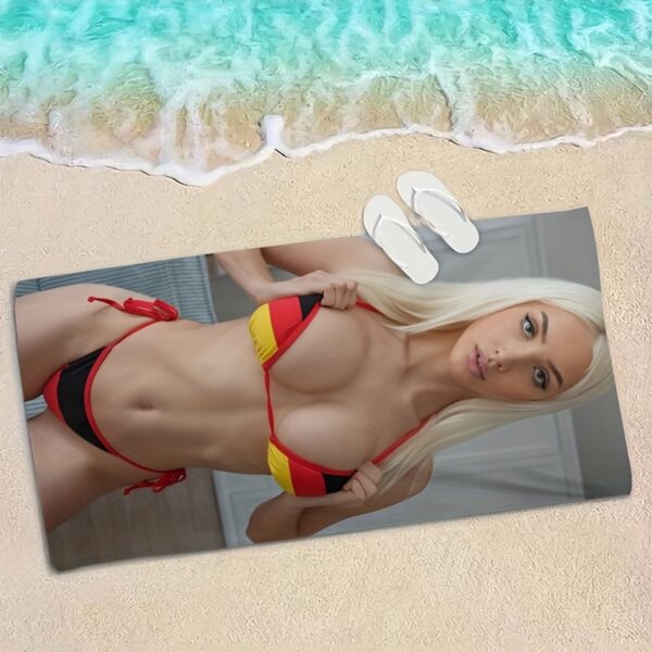 Serviette de plage à thème de beauté bikini – Image 4