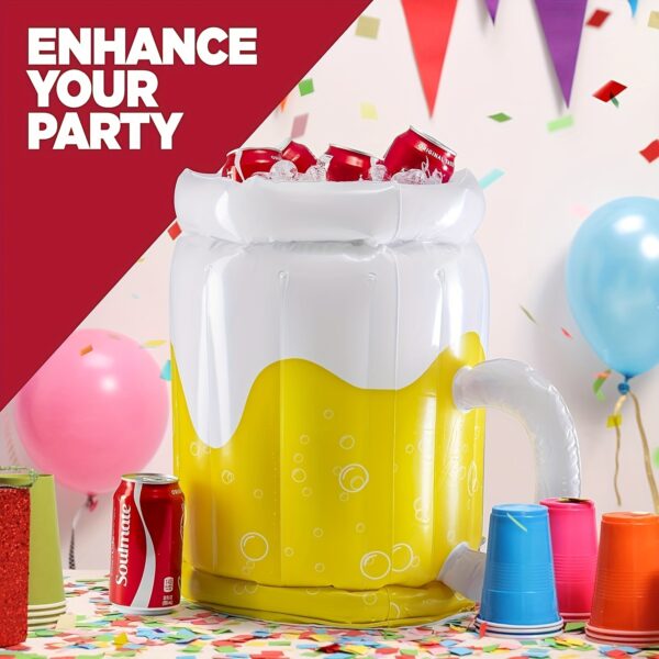 Grand refroidisseur gonflable avec design de bouteille de bière – Image 9