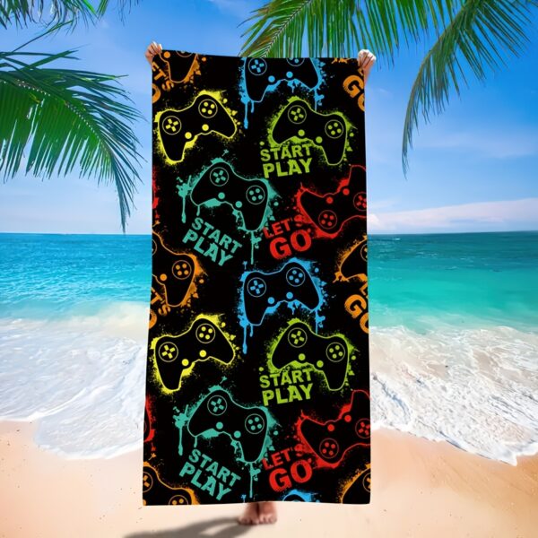 Serviette de Plage à Motif Manette de Jeu Vivante – Image 8