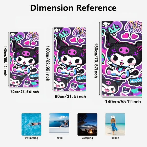 Serviette de Plage Sanrio Kuromi – Image 4