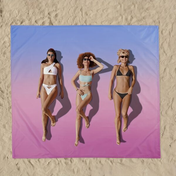 Drap de plage Sandproof, Gradient bleu à rose à violet – Image 6