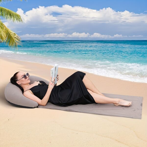 Tapis de Plage Gonflable pour 1 Personne avec Oreiller