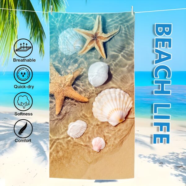 Serviette de Plage Étoile de Mer & Hippocampe – Image 6