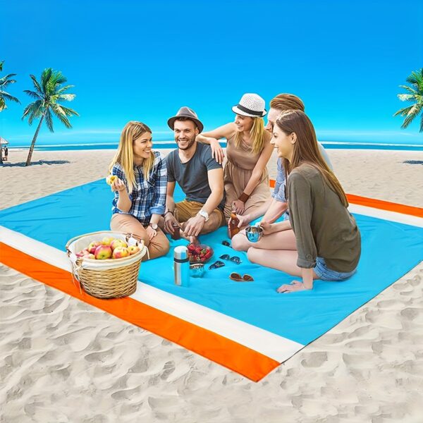 Drap de plage triple bleu – Image 7