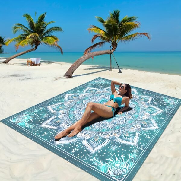 Drap de plage Imprimé Florale Bohème et Mandala – Image 5