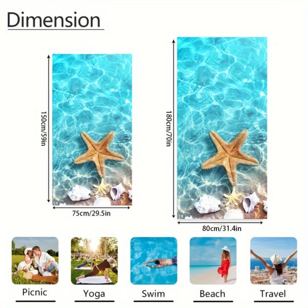 Serviette de Plage Étoile de Mer & Hippocampe – Image 3