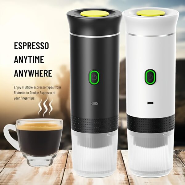 Cafetière expresso sans fil 3-en-1 – Portable, USB, chauffe rapide