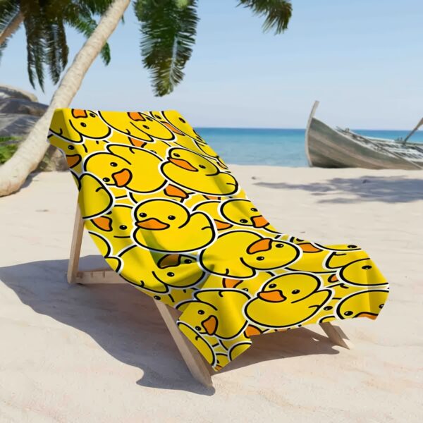 Serviette de plage en microfibre motif canard jaune dessin animé – Image 2