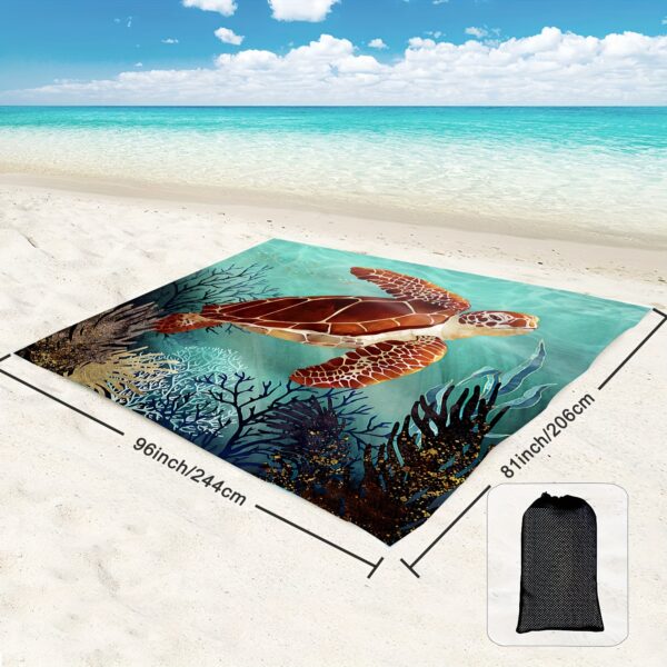 Drap de plage Motif de grande tortue de mer – Image 3
