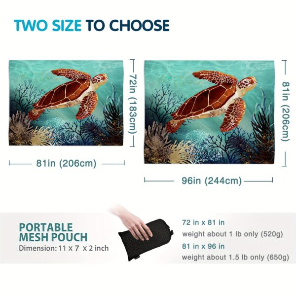 Drap de plage Motif de grande tortue de mer – Image 4