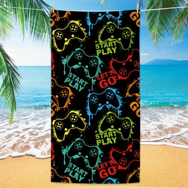 Serviette de Plage à Motif Manette de Jeu Vivante – Image 7