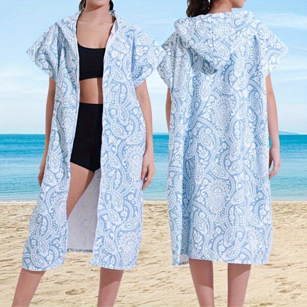 poncho de plage imprimé mer – Image 7