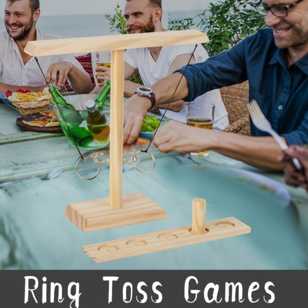 Jeu de Lancer de Bague en Bois avec Crochet Oscillant – Image 8