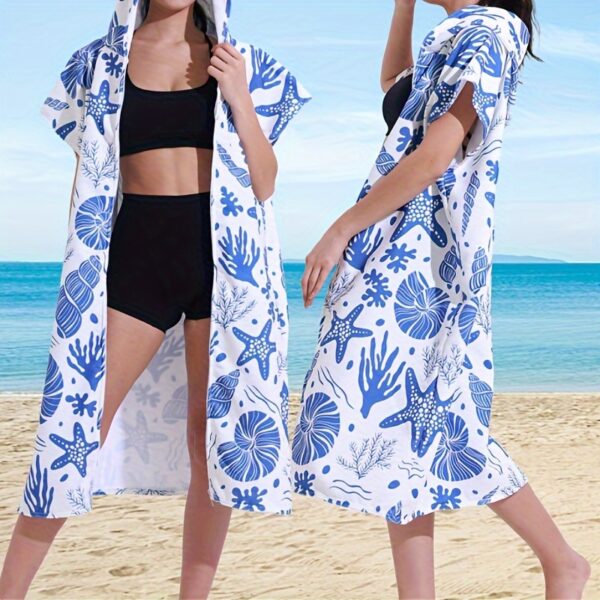 poncho de plage imprimé mer – Image 3