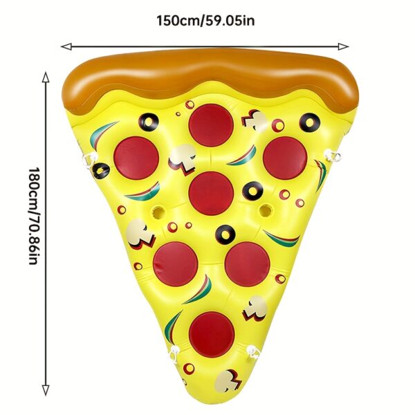 Flotteur de Pizza Gonflable avec 3 Porte-Gobelets et Pompe – Image 4