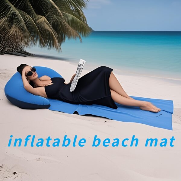 Tapis de Plage Gonflable pour 1 Personne avec Oreiller – Image 2
