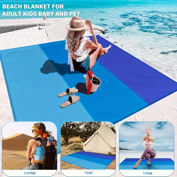 Drap de plage triple bleu – Image 4